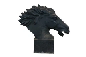 Restoration Hardware Cast Iron Galloping Horse Head Bust Sculpture Statue 19" - Picture 1 of 11