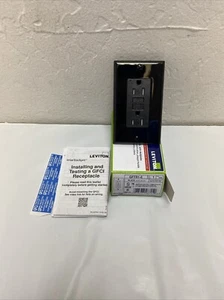 Leviton SmartlockPro Selbsttest manipulationssicher GFCI mit Wandplatte GFTR1-E schwarz - Bild 1 von 2