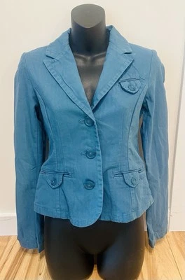 American Eagle Jacket Womens Large Blue Pockets Blazer Cotton - Image 1 of 3
