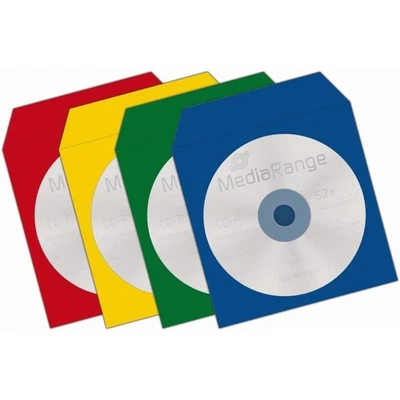 100 CD Papier Hüllen bunt mit Sichtfenster MediaRange Papierhüllen DVD Blu-Ray - Bild 1 von 4