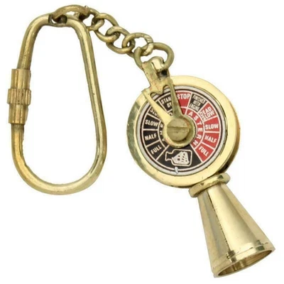 Vintage Ship Engine Room Telegraph Telegraph Key Chain Nautical Key Ring - Image 1 of 4