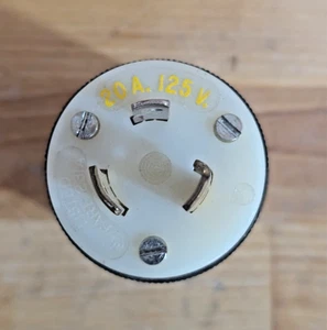 Hubbell Twist-Lock Male Plug 20A 125V - Picture 1 of 3