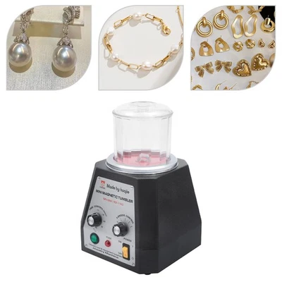 Magnetic Tumbler Jewelry Polisher Machine Finisher 100mm 4 Speed Time Control - Image 1 of 4