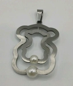 Tous Matt Silber Doppel Bär Perle Anhänger  - Bild 1 von 4