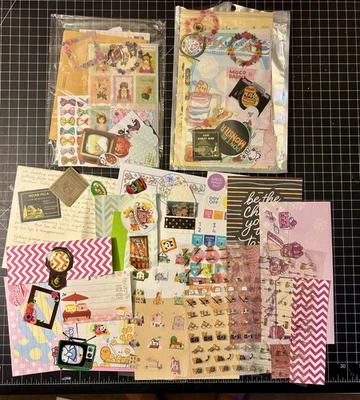 Random 25+ PCS Cute floral modern scrapbook junk journal kit lot stickers washi - Image 1 of 4