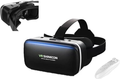 MINLEND VR Headset for iPhone & Android with Controller, Virtual Reality 3D Purple