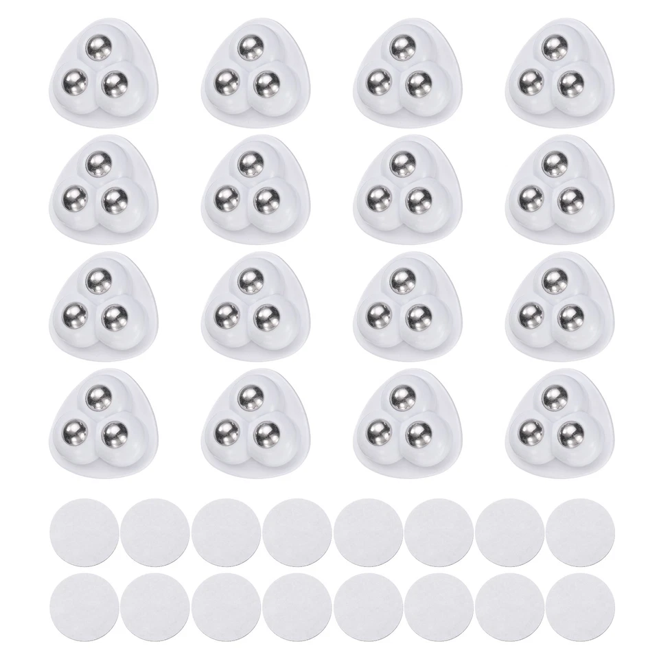 16 Stück selbstklebende Lenkrollen,360° drehbar (weiß,3 Stahlkugeln) - Bild 1 von 4