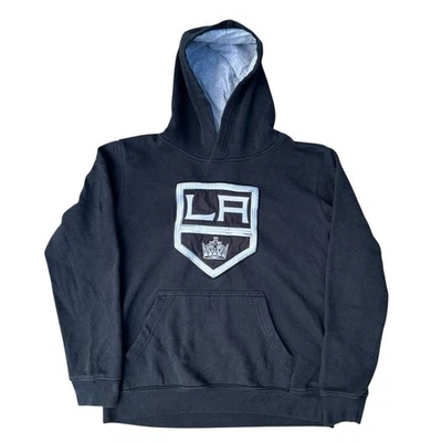 Moletom com capuz LA Kings hóquei juvenil grande 14/16 preto equipe esportiva NHL - Imagem 1 de 4