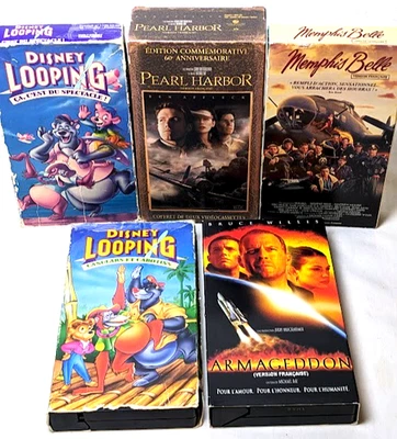 Sky Heroes VHS Pack - Pearl Harbor Coffret, Memphis Belle, Armageddon + Looping Foto 1 de 4