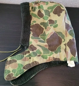 Vintage Camo Hunting Trapper/Duck Cap Hat Ear Flap Faux Fur Lined Made In USA - Picture 1 of 12