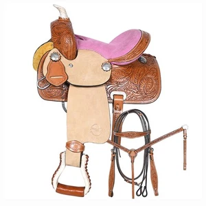 SS 12 in Western Niños Jóvenes Niños Miniatura Pony Sillín Cuero Trail Tack - Imagen 1 de 8