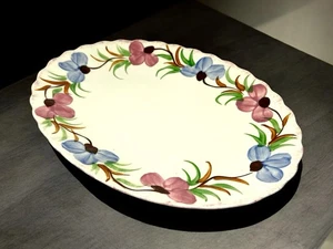 Plato para servir 11-5/8"X8-3/4" -Southern Potteries-Blue Ridge- Sweet Pea patrón - Imagen 1 de 8