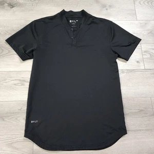 BYLT Mens M Blade Collar Drop Cut Stealth Polo Shirt BLACK LUX PERFORMANCE - Picture 1 of 7
