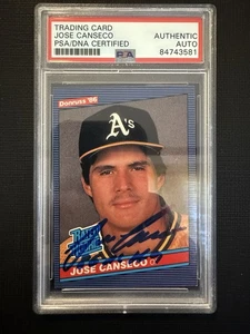 1986 Donruss Rated Rookie Jose Canseco #39 (RC) PSA/DNA Authentic Auto - Picture 1 of 2