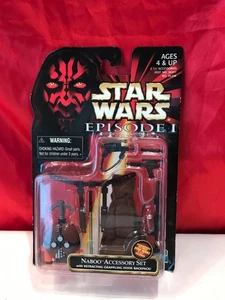 STAR WARS EPISODE 1 NABOO ZUBEHÖRSET 3,75" EINZIEHEN GRAPPLING HOOK RUCKSACK - Bild 1 von 3