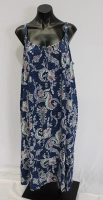Lauren Ralph Lauren Women's Paisley Print Ballet Nightgown WR4 Navy Print US:XL - Image 1 of 4