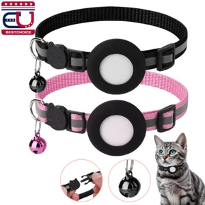 Collar reflectante AirTag para gato con campana para Apple Air Tag rastreador de perros Breakaway - Imagen 1 de 12