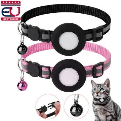 Reflective AirTag Cat Collar with Bell for Apple Air Tag Dog Tracker Breakaway - Image 1 of 4