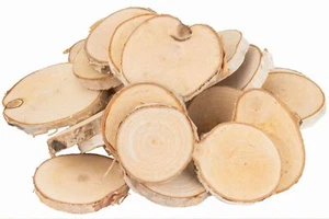 NaDeco Birkenscheiben Natur rund Ø 3-6cm ca. 250g | Baumscheiben aus Birkenholz  - Bild 1 von 1