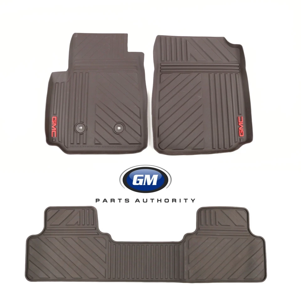 2015-2022 GMC Canyon Crew Cab Premium All Weather Front & Rear Floor Mats Cocoa - Image 1 of 1