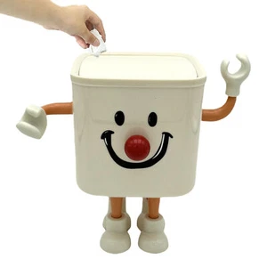 Mini Desktop Trash Can, Countertop Tiny Trash Can W/ Lid For Desk Unique Design - Picture 1 of 5