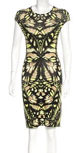 ALEXANDER McQueen BUTTERFLY BODYCON DRESS, SZ S - Picture 1 of 7