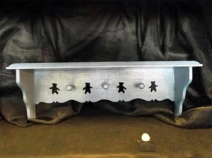 Appendiabiti da parete in legno, orsetti con mensola superiore, cm 60 - Foto 1 di 1