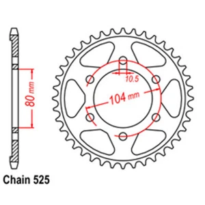 RK 44T Rear Sprocket for Kawasaki Ninja ZX6R/ZX600 1998-2001 - Picture 1 of 2