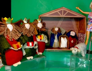 Pesebre Belén Vintage Hecho a Mano Único Muy Lindo - Imagen 1 de 12
