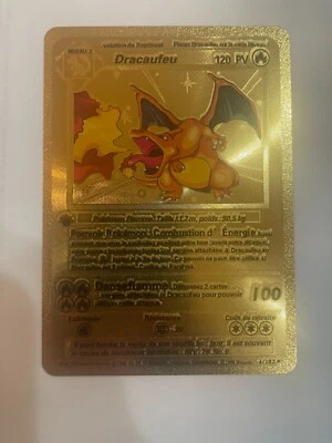1999 CHARIZARD / DRACAUFEU FRENCH 4/102 1ST EDITION GOLD FOIL FAN ART VARIATION - Image 1 of 2