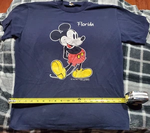 Mickey Mouse/Florida navy-color t-shirt Vintage 1980's Large - Picture 1 of 1
