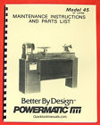 POWERMATIC Model 45 Wood Lathe Owner Instruction & Parts Manual 0542