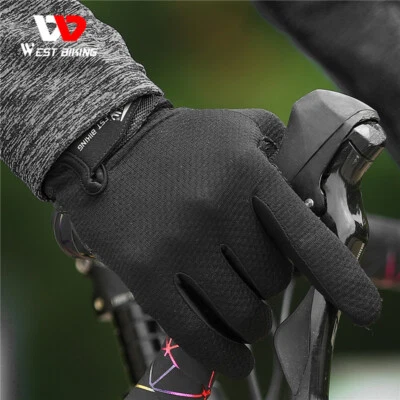 Breathable Cycling Full Finger Gloves Touch Screen MTB Sports Bike Riding Gloves - image 1 of 4