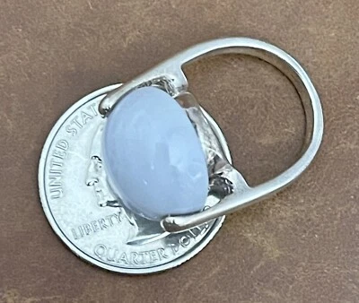 Joyería de plata ultrafina 950 Milor Italia anillo de piedra de ágata de encaje azul talla 6,25 Foto 1 de 4