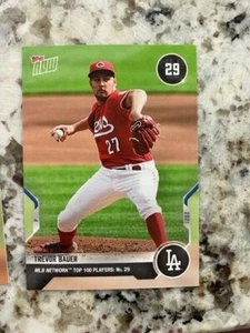 2021 TOPPS NOW MLB NETWORK TOP 100 CARD #T-29 LOS ANGELES DODGERS TREVOR BAUER - Imagen 1 de 1