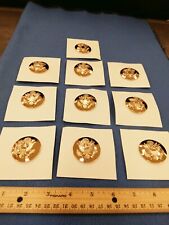  LOT OF 10 - ARMY HAT CAP BADGES BRASS SCREWBACK 1.5 INCH - NEW