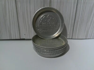 Set of 8 Stanhome A Stanley Home Product Aluminum Silver Coasters Beer Wine - Picture 1 of 14