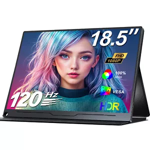 120Hz Monitor do gier 18,5" Przenośny ekran FHD USB C Monitor do PS4/5 Xbox - Zdjęcie 1 z 8