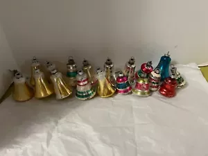 Vintage Shiny Brite Silver Bell Ornaments Mercury Glass Christmas 18 PC - Picture 1 of 3