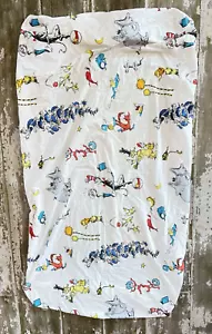 POTTERY BARN KIDS DR SUESS Fitted Crib Sheet Lorax Cat in hat Eggs Ham Thing 1 - Picture 1 of 6