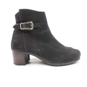 Dansko Hartley Black Nubuck Suede Women's EU 41 Buckle Ankle Boots Booties - Picture 1 of 10