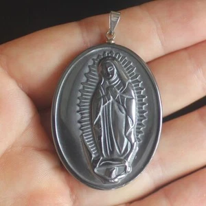 Gemstone hematite stone religious nun pendant bead for necklace - Picture 1 of 4