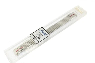 Hirsch Speidel 11mm to 14mm Ladies Silver Twist-O-Flex Watch Band w/ Red Stones - Image 1 of 4