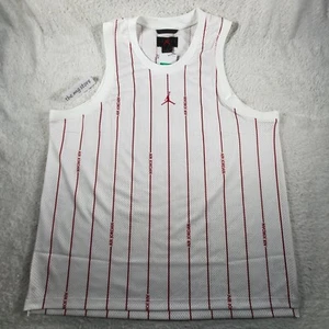 Nike Air Jordan Basketball Jersey Mens Size 3XL White Red Pinstripe Baseball - Picture 1 of 8