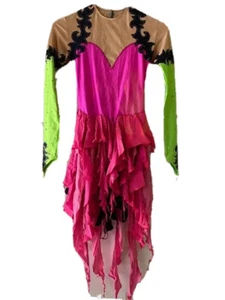 Custom Made Ladies Small/Medium Ice Dance Skating Competition Dress Tango Style - Picture 1 of 12