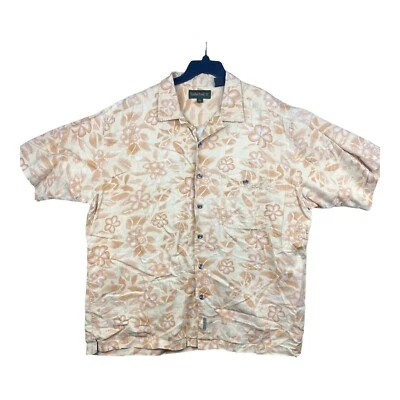 Timberland Floral Linen Shirt Mens XL Short Sleeve Button Down Hawaiian  - Image 1 of 4