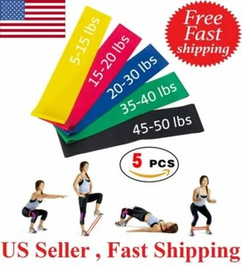 Resistance Bands Loop Set Gym Exercise Yoga Strength Workout Fitness Butt Lift - Picture 1 of 11