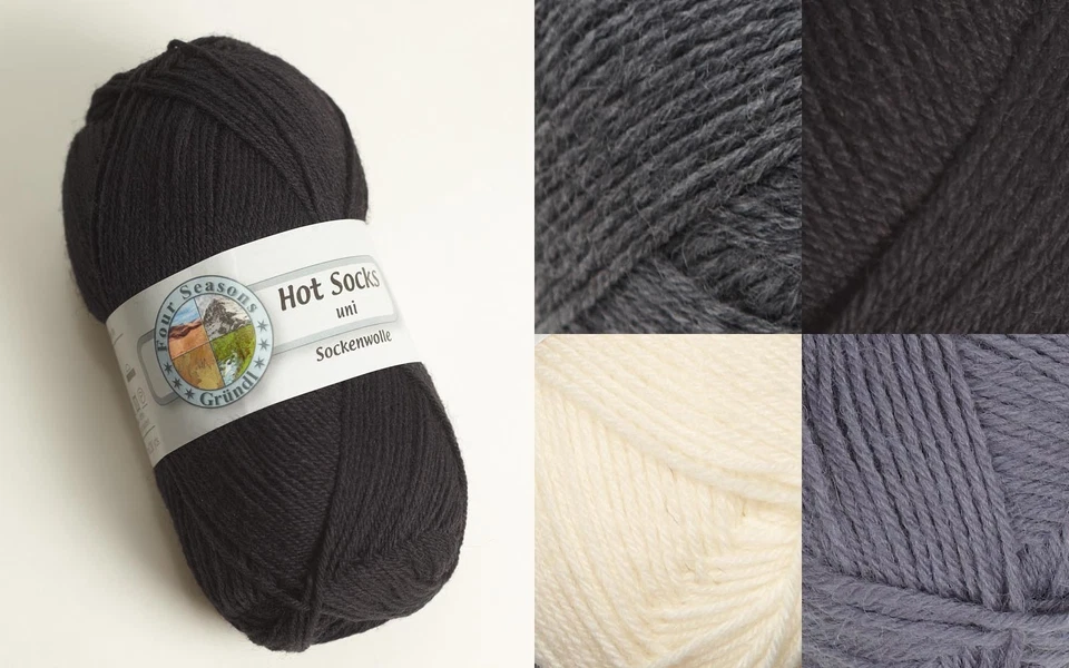 Sockenwolle Strumpfwolle Wolle zum Stricken Strumpfgarn schwarz grau 100g 200g G - Bild 1 von 1