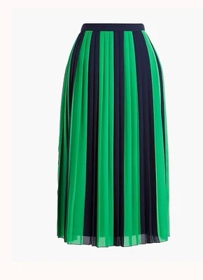 J.Crew Striped pleated midi skirt Size 8 only $21 - Image 1 of 4