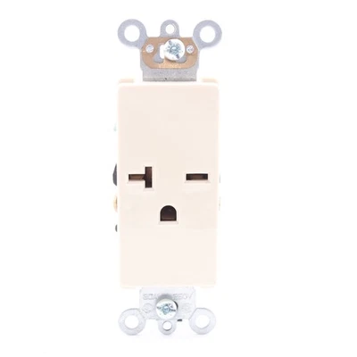 Receptáculo comercial Leviton 16451-I marfil 20A Decora salida única 6-20R 250V Foto 1 de 4